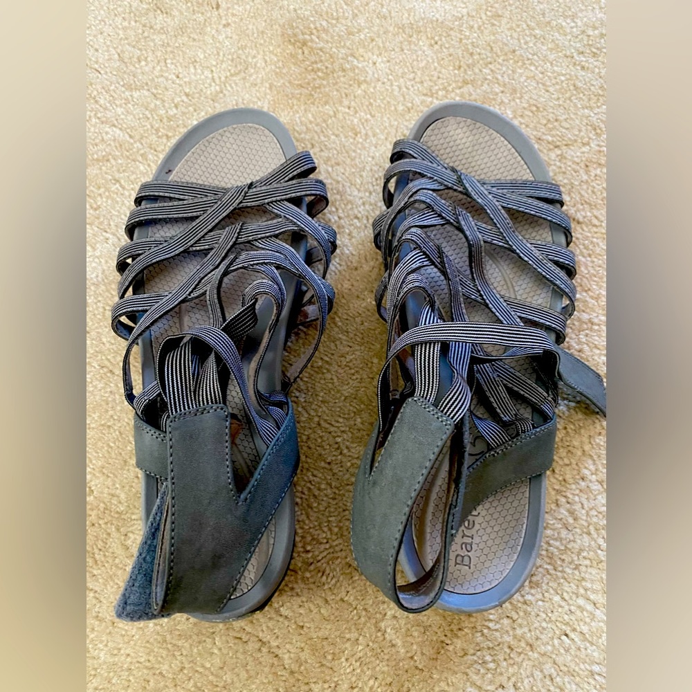 BareTraps Charcoal Strappy Sandals